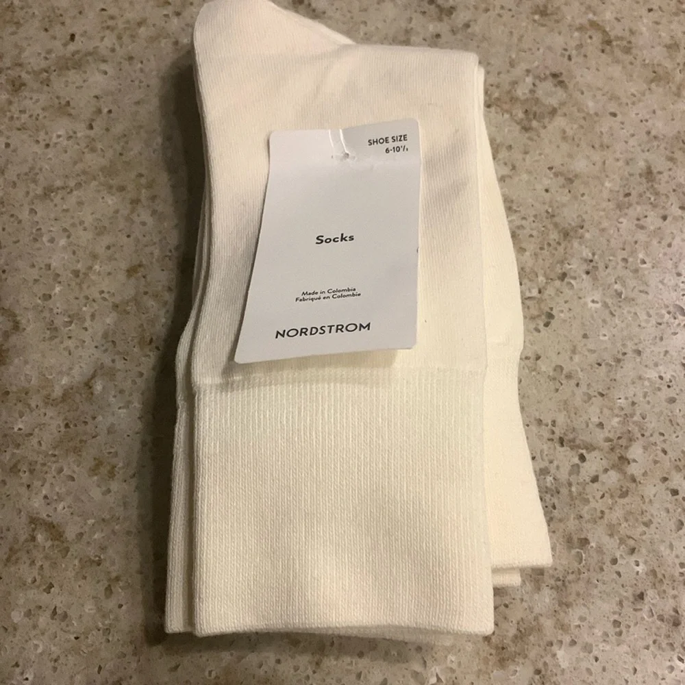 NWT Nordstrom Brand Ivory Socks - 3 Pack